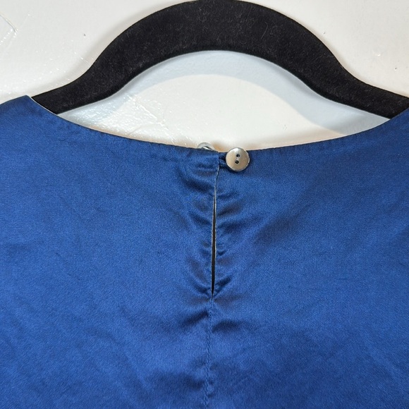 Talbots VTG Blue Gray Reversible Silk Sleeveless Top Size 14 - Picture 8 of 15